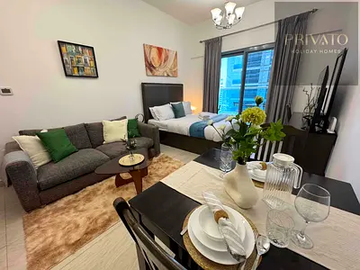 Chic Studio with Balcony l a mins drive to Downtown l Dubai Mall