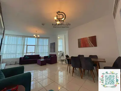 Two bedroom apartment with a living room and panoramic creek view in Orient Towers – Ajman. Spacious, private, well-located, close to all amenities, i