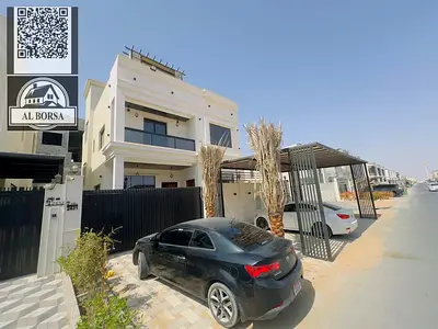 For rent in Al Helio, a two-story villa with a roof, furnished, 5 rooms, a living room, 2 halls, and a maid’s room, spacious area
