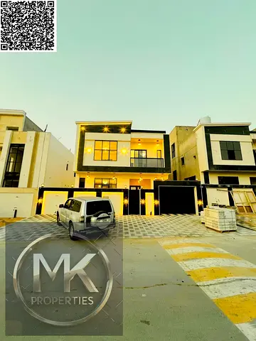 A golden opportunity! Luxury G+2 villa in Al Helio 2 - Ajman at a special price including registration fees and air conditioners, with a modern design