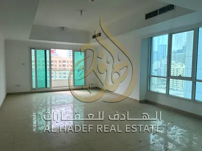 Two bedrooms and a living room available in Al Majaz 2, with a pool in the tower and free parking.
