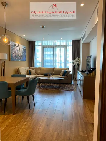 للايجار شهري - شقة غرفة و صالة مفروشة بالكامل فرش فندقي البولمان- الشارقة - التعاون- شامل جميع الفواتير