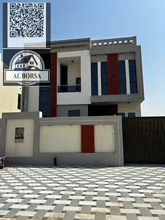 🏡 For sale, a villa in Al Helio 2, Ajman, consisting of 4 master bedrooms, a majlis, and a hall, 