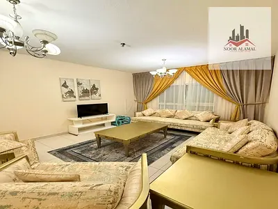 الشارقه التعاون شارع مستشفي اوريانا شقه مفروشه فرش سوبرديلوكس تاني ساكن غرفه مستر وصاله ومطبخ وحمامين وبلكونه