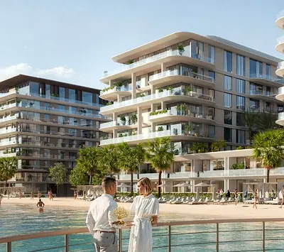 "Your family kingdom overlooks the bay directly: 3 luxurious bedrooms with huge spaces in 'Blue Beach'... the luxury you deserve."