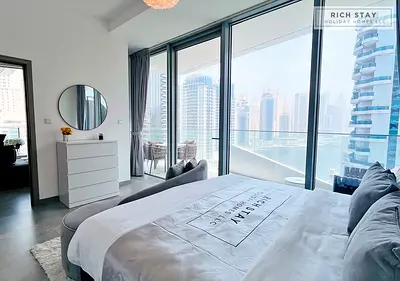 Spacious 1BR | 2 Balconies | Full Marina & Sea view