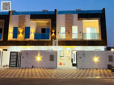 For Sale: Luxury two-story villa with a roof terrace in Al Yasmeen, Ajman Prime location near Sheikh Mohammed Bin Zayed Road and all amenities Lifetim