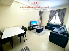 For monthly rent - fully furnished two-bedroom apartment - Sharjah - Al Taawun - with internet