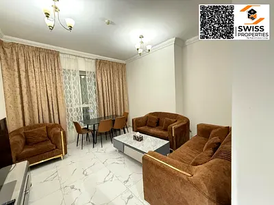1 bedroom apartment, for monthly rent in Ajman, Al Rashidiya area, Oasis Towers 1, with gym and swimming pool
