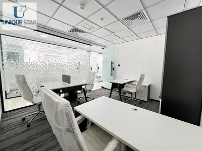 A BUDGET FRIENDLY value from 16k to 50k, Fully furnished office space ,Free house keeping twice a week, internet, DEWA.