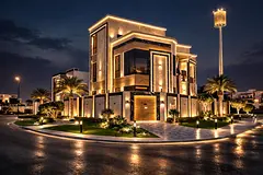 Super deluxe finishing, luxurious corner villa, 5 rooms and roof terrace, Al-Haliyo, registration fe