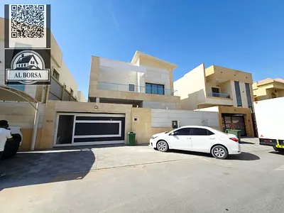 Villa for rent in Al Yasmin, Ajman. 5 bedrooms, living room, majlis, parking, spacious area.