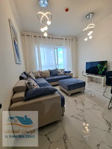 ✨ غرفة وصالة سوبر ديلوكس للإيجار – أبراج الواحة 1 ✨ 📍 عجمان – Oasis Tower 1 🟢 متاحة الآن  شقة راقية بسوبر ديلوكس داخل برج مميز مع مرافق متكاملة.  🔹