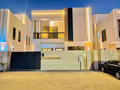 Villa for rent in Ajman, Al Yasmeen area  5 master bedrooms, a living room, a living room, a kitchen