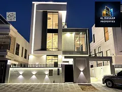 Modern villa on the main street in Al Yasmin, luxury finishes, large built-up area of ​​4000 sq 