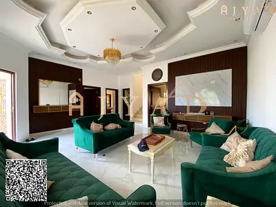 For sale: corner luxury villa in Al Mowaihat 2 Ajman, 5 master bedrooms, living room, majlis, land area 3500 sq ft, prime location near mosque, park,