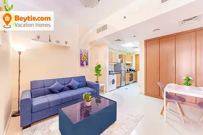 Bright Furnished 1BR with Balcony & Open Views | Arezzo 1, JVC