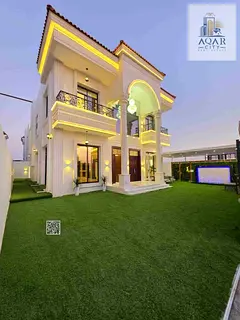 Own a luxurious villa with a classic design, two floors, a roof, and a garden. Large land area. Free
