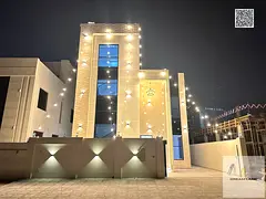 Modern European-style villa for sale in Al Helio area, Ajman. Excellent location opposite the mosque
