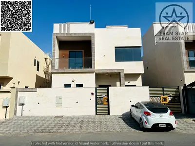 High-end villa with spacious rooms, close to a mosque, and built-in wardrobes.