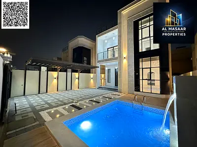 A stunning, huge villa comprising 5 master bedrooms with built-in wardrobes and a swimming pool in a prestigious area of ​​Al Rawda