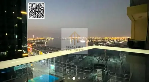 "Oasis Tower: Luxurious & Furnished Living with Panoramic Sea View, Gym, Swimming Pool & Parking.