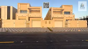 For sale, a modern super deluxe villa in Al Helio 2, Ajman. Land area: 3,500 square feet. Building a