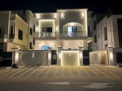 For sale, a modern villa with 6 rooms and a roof in the Al Helio 2 area, Ajman, super deluxe finishi