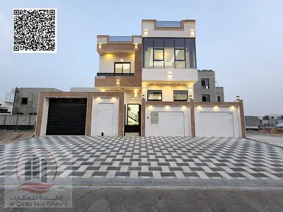 Villa  for sale at Ajman  -Al Heloi 2 area  the Villa 3200 sqft  G + 1  (5 Master room +big court + big  Majlis +big Hall +maid room)