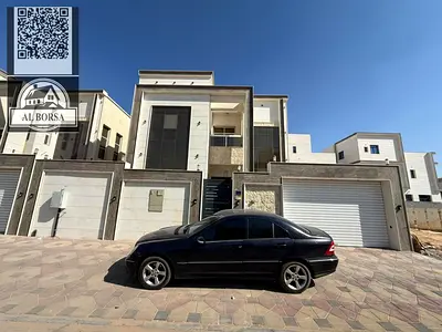 Villa for rent in Al Yasmin, first occupancy, 5 bedrooms, living room, majlis with swimming pool and maid's room