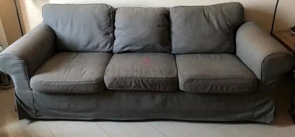 Comfortable 3-seater Gray Sofa, IKEA,  in good condition