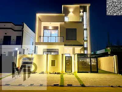 A fully furnished villa with a modern design, two floors and a roof, 6 master bedrooms, a majlis and a hall with a large roof, a unique opportunity fo