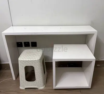 Study table with bed side table with stool