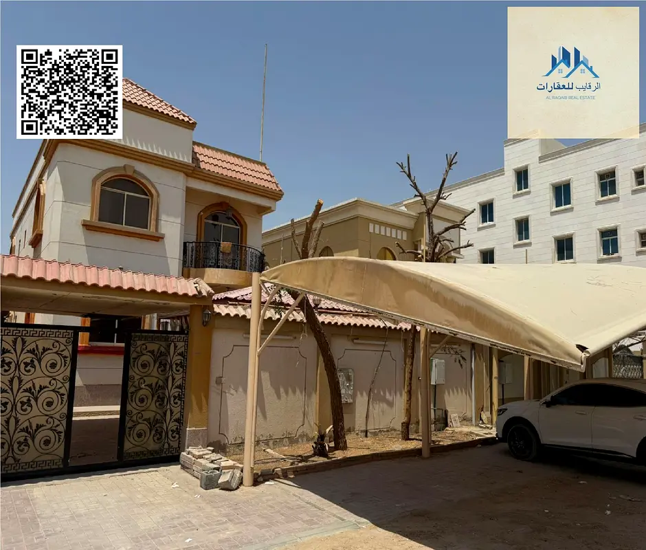 🔹 فيلا راقية للإيجار في الروضة 1 – شارع الرياض – عجمان 🔹مع باركنات داخلية وخارجية