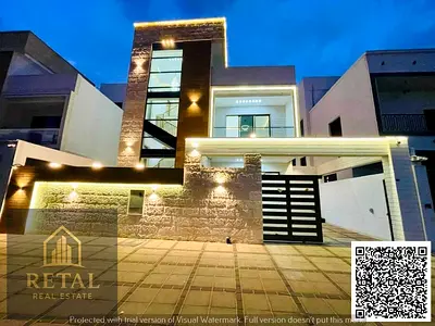 فيلا فاخرة للبيع في منطقة الباهية بعجمان مكونة من ثلاثة طوابق مساحة واسعة وتصميم عائلي مميز بسعر مناسب للسكن أو الاستثمار