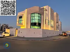 Luxury villa on the corner of two streets for sale in Al Zahya area, 6 rooms with a roof, price incl
