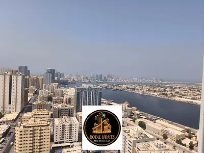 عرض ساخن شقة للإيجار بغرفة نوم واحدة مطلة على البحر مع موقف سيارات وتكييف مركزي أكبر في الحجم وأرخص في الموقع الرئيسي في أبراج لؤلؤة عجمان