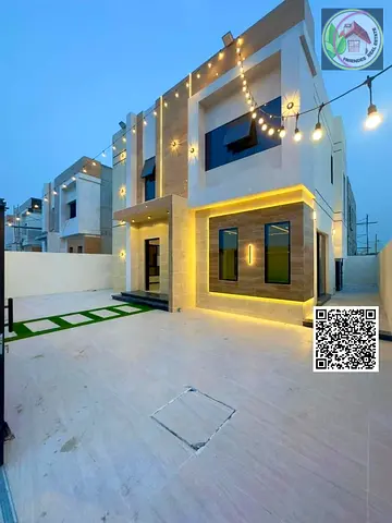 Luxury villa for sale in a prime location in Al Zahia district, including registration fees – spacious building area and very elegant design.