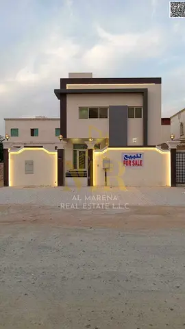 Villa for sale in Al Rawda 1, Ajman. Two floors and a roof terrace. 6 bedrooms. Price: AED 1,850,000 including electricity, water, and air conditionin