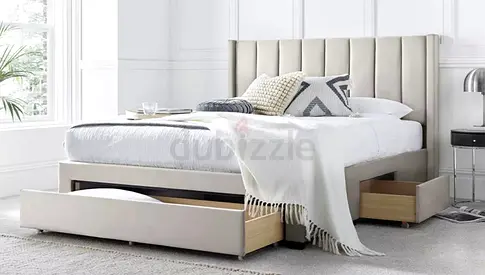 King size Modern Bed with Storage Drawers