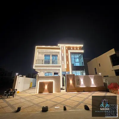 Villa for sale in Ajman Al Helio 2 area 280 meter around 3014 sqft , buildup area 4500, Sekka villa 6 bedrooms master ,hall ,mails ,kitchen and maid room with central A/C , with registration Price 2.1