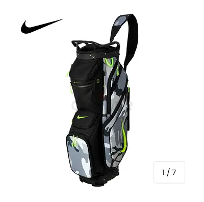 NIKE PERFORMANCE 14-WAY CART BAG CAMO Anthracite/Black/Volt