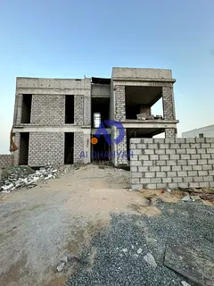 A villa in Al-Hawshi neighborhood, currently under construction, is 60% complete with all necessary
