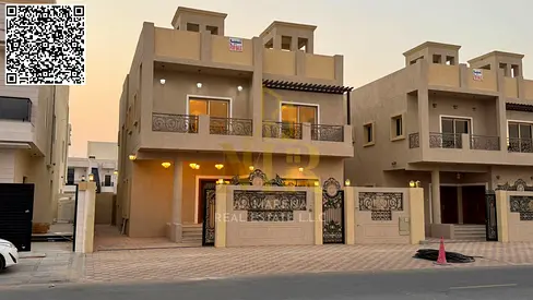 A luxury super deluxe villa for sale in the Halio 2 area of ​​Ajman with a pool at a price that includes registration and ownership fees
