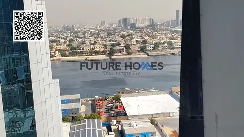 Big size Partial Sea View 1 BHK apartment with parking available for rent in Orient tower Ajman