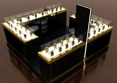 Elegant Black  Gold Perfume Display