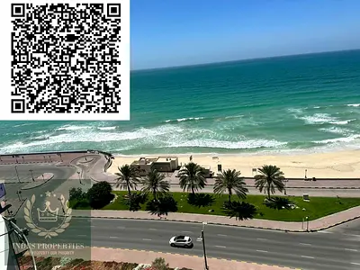 شقة فاخرة واسعة مكونة من غرفتي نوم للبيع في منطقة كورنيش عجمان السكنية، بمساحة 1700 قدم مربع، مع موقف سيارات وجميع وسائل الراحة.