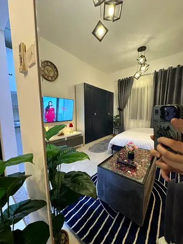 Furnished studio for monthly rent in Al Jurf 2 Ajman, all bills included, near schools and court, AED 3,500.