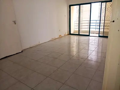 3BHK + maid room for rent in Al Majaz 3, central AC, balcony with canal view. Rent AED 45,000 in 4 installments.