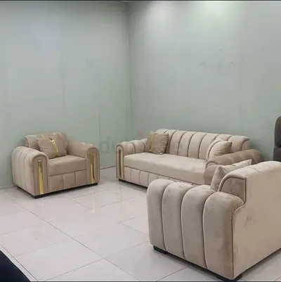 Luxury Velvet Ribbed Sofa Set